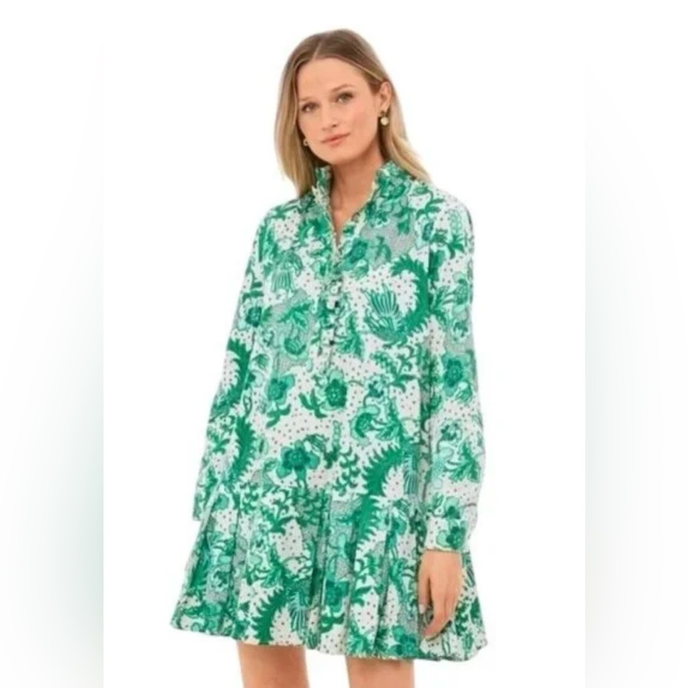 Tuckernuck Venice Beachside Vines Tate Pleated Hem Dress Womens Size XS
